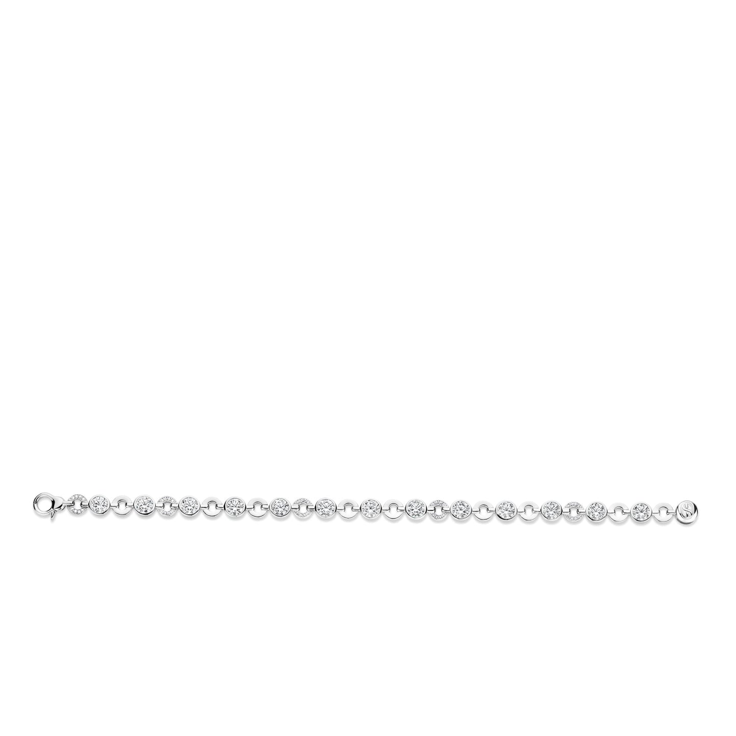 Sterling Silver Ladies Cubic Zirconia Link Bracelet 23054ZI