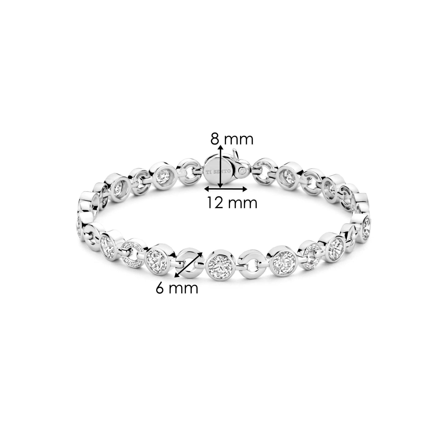 Sterling Silver Ladies Cubic Zirconia Link Bracelet 23054ZI