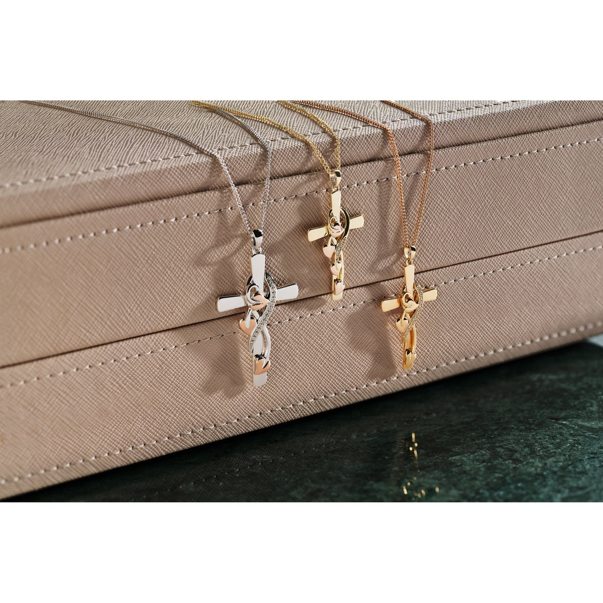 Silver & Welsh Gold Ladies Tree of Life Vine Cross 3STOLCDCP
