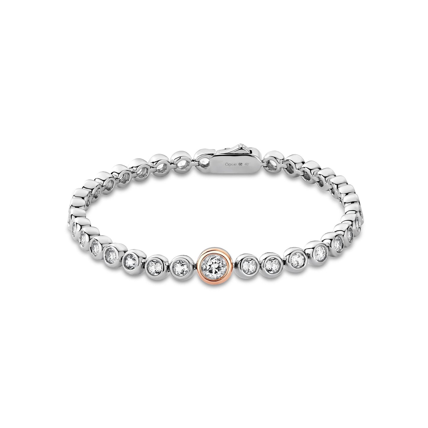 Silver & Welsh Gold Ladies Celebration Tennis Bracelet 3SCLC0798