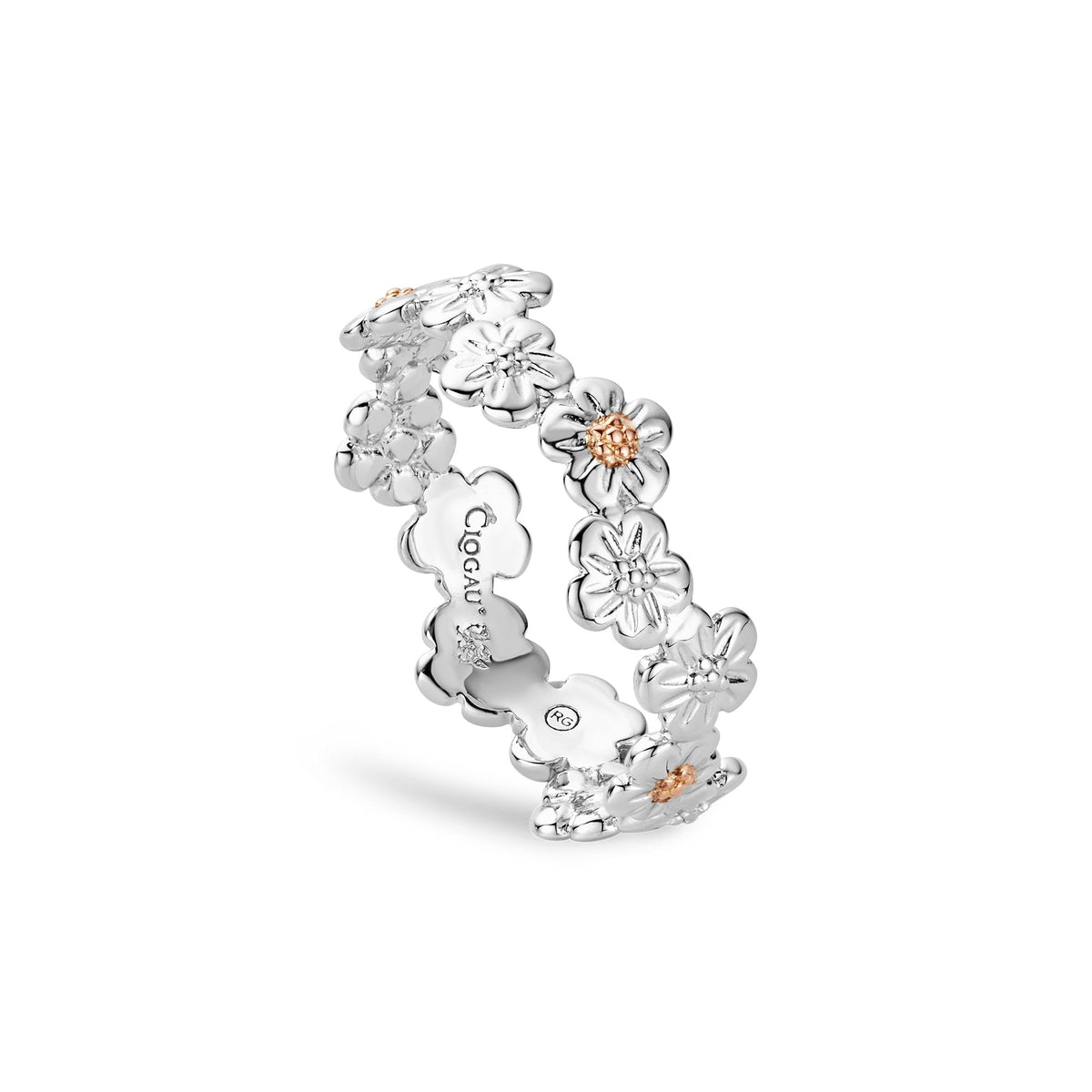 Silver & Welsh Gold Ladies Forget Me Not Dress Ring 3SFMN0748