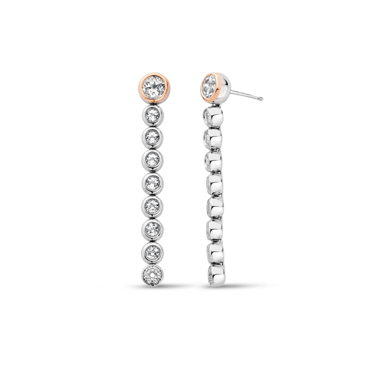 Silver & Welsh Gold Ladies Celebration Drop Earrings 3SCLC0799