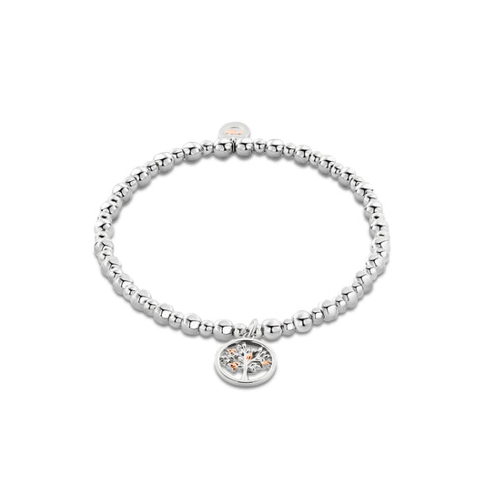 Silver & Gold Tree Of Life Circle Affinity Bracelet 3SBB102R