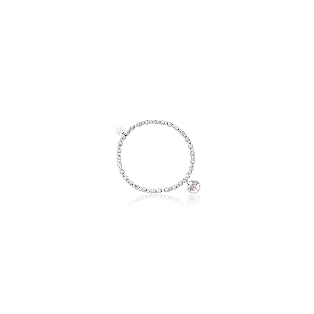Silver & Gold Tree Of Life Circle Affinity Bracelet 3SBB102R