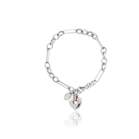 Silver & Welsh Gold Ladies Cariad Heart Bracelet XX3SCBR6