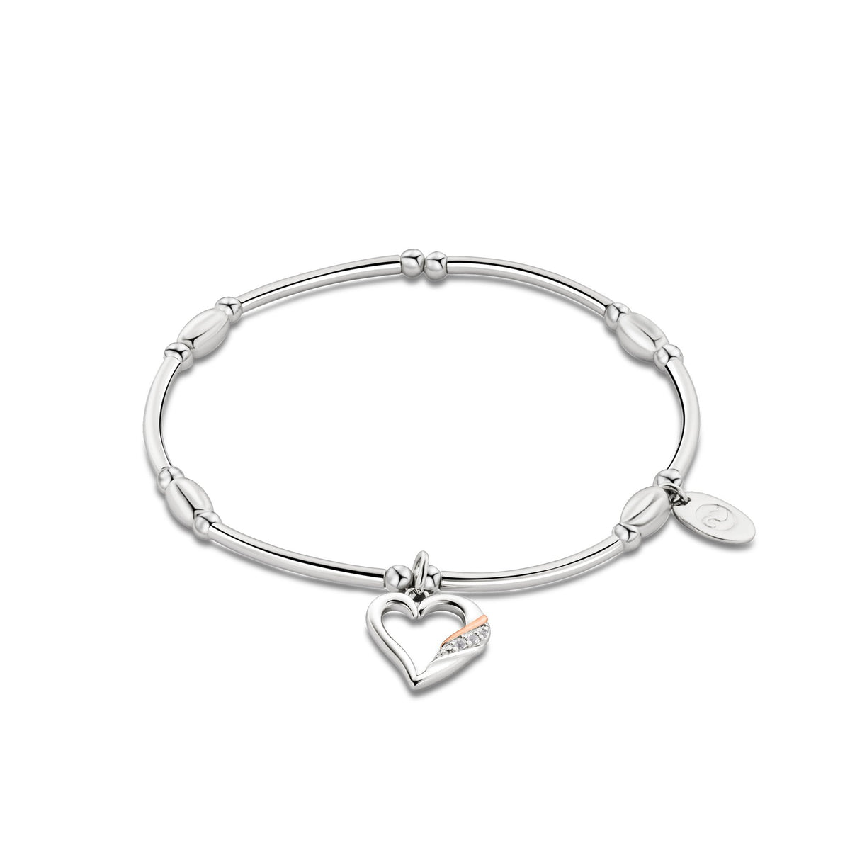 Silver & Gold Past Present Future Heart Bracelet 3SPPF0646