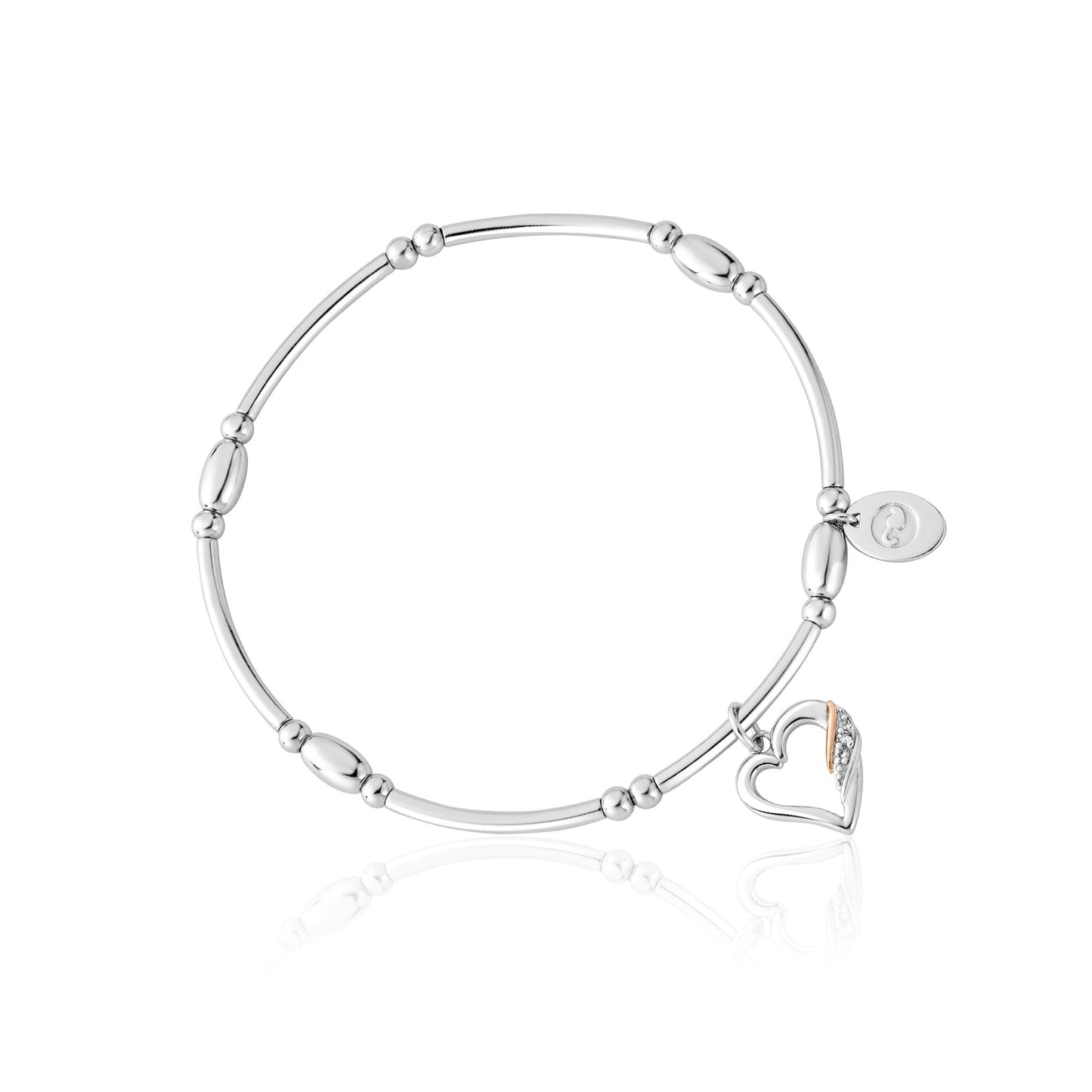 Silver & Gold Past Present Future Heart Bracelet 3SPPF0646
