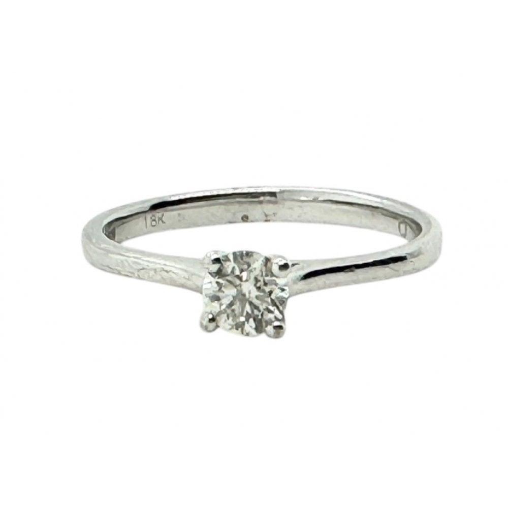 18ct White Gold Ladies Single Stone Diamond Engagment Ring