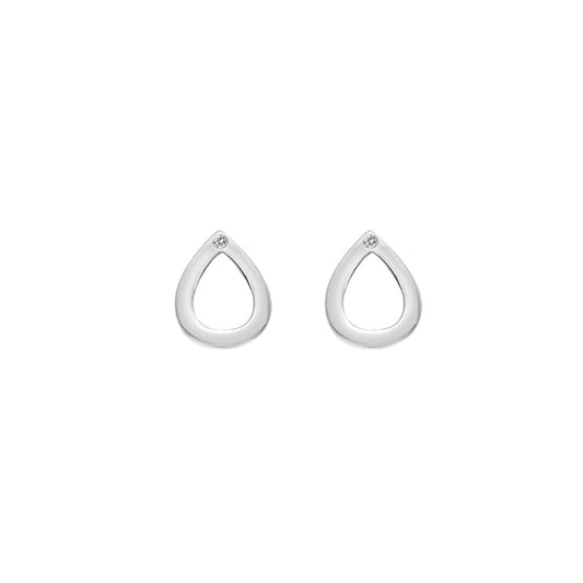 Sterling Silver Ladies Diamond Amulet Teardrop Earrings DE615