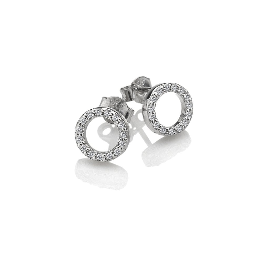Sterling Silver Striking Circle Earrings DE534