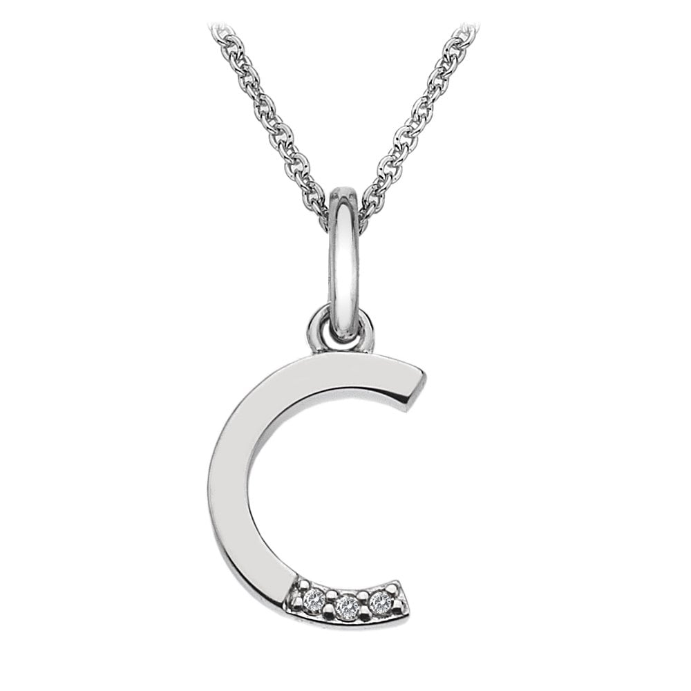 Sterling Silver Letter C Pendant DP403