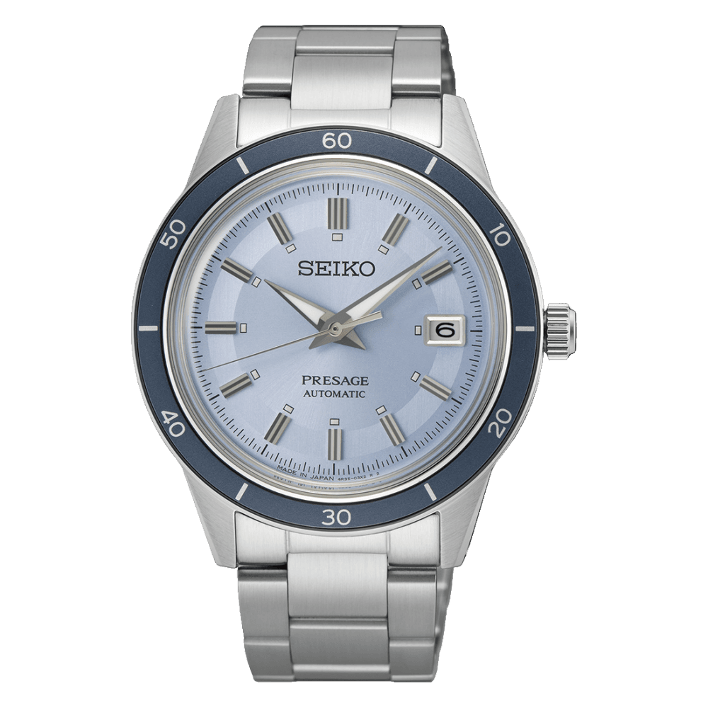 Presage Steel Automatic Style 60s Watch in Retro Blue SRPL19J1