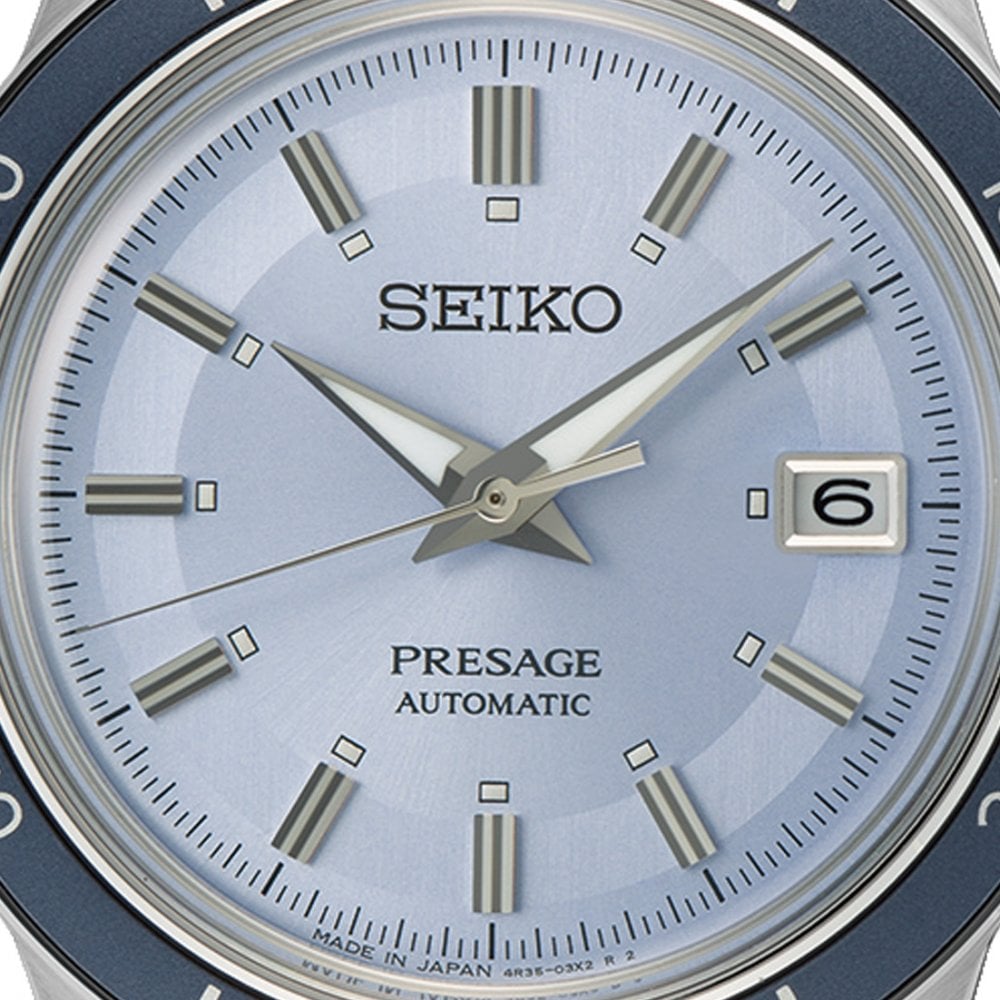 Presage Steel Automatic Style 60s Watch in Retro Blue SRPL19J1