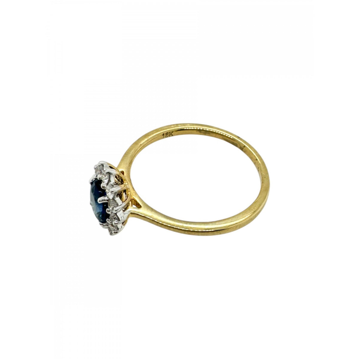 18ct Ladies Sapphire and Diamond Cluster Ring
