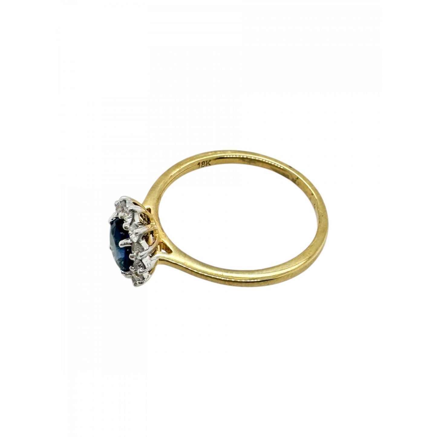 18ct Ladies Sapphire and Diamond Cluster Ring