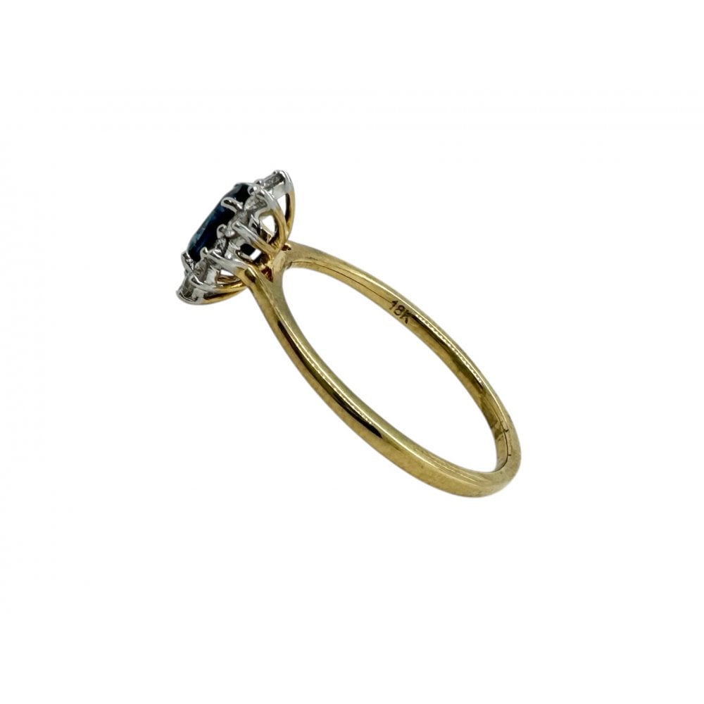 18ct Ladies Sapphire and Diamond Cluster Ring
