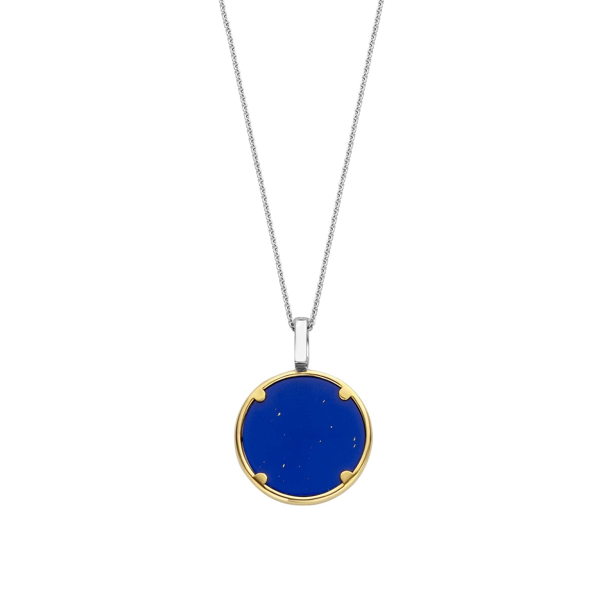 Silver Ladies Lapis Mother Of Pearl & CZ Star Pendant 6823BL