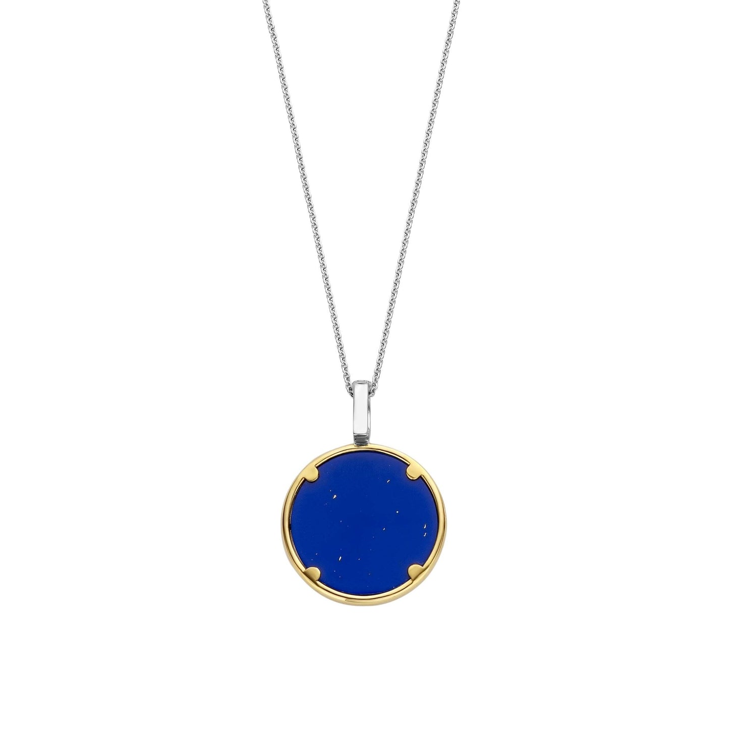 Silver Ladies Lapis Mother Of Pearl & CZ Star Pendant 6823BL