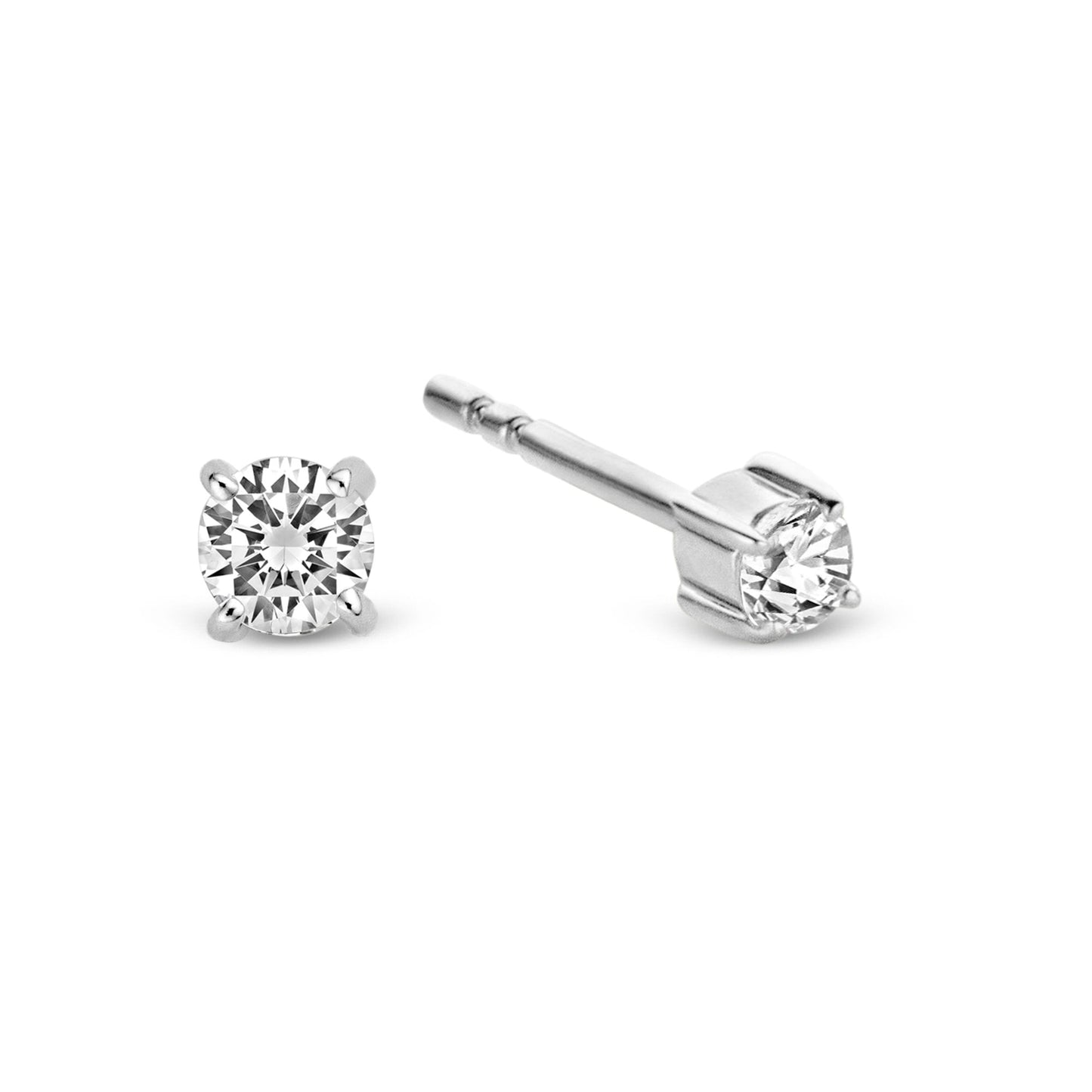 Ladies Sterling Silver Cubic Zirconia Stud Earrings 7790ZI