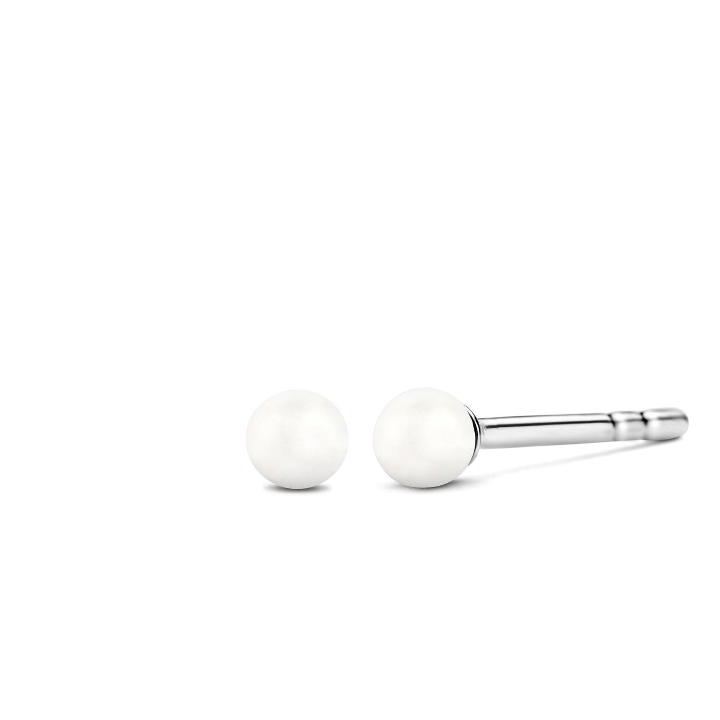 Sterling Silver Ladies White Agate Stud Earrings 7841WA