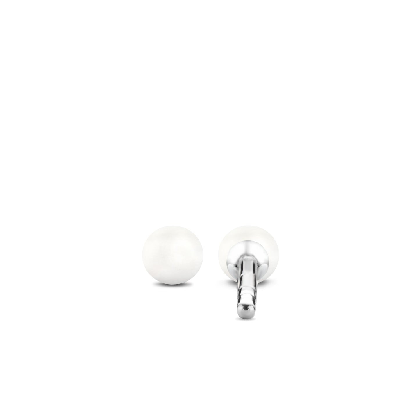 Sterling Silver Ladies White Agate Stud Earrings 7841WA