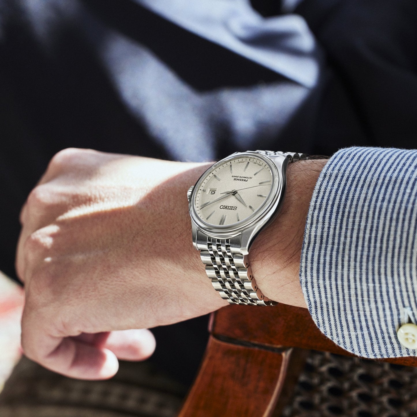 Presage Steel Automatic Watch Classic Series Shiro-iro SPB463J1