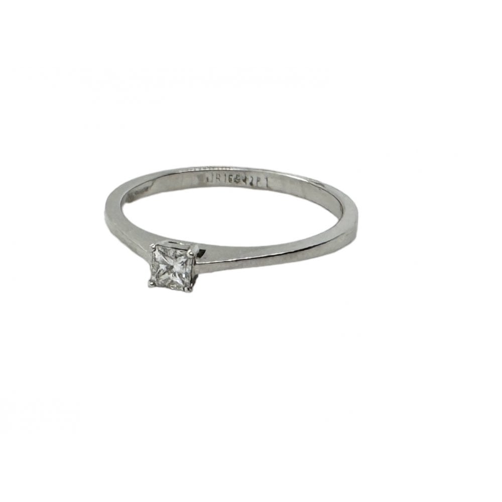 Platinum Princess Cut Diamond 0.16ct Solitaire Engagement Ring