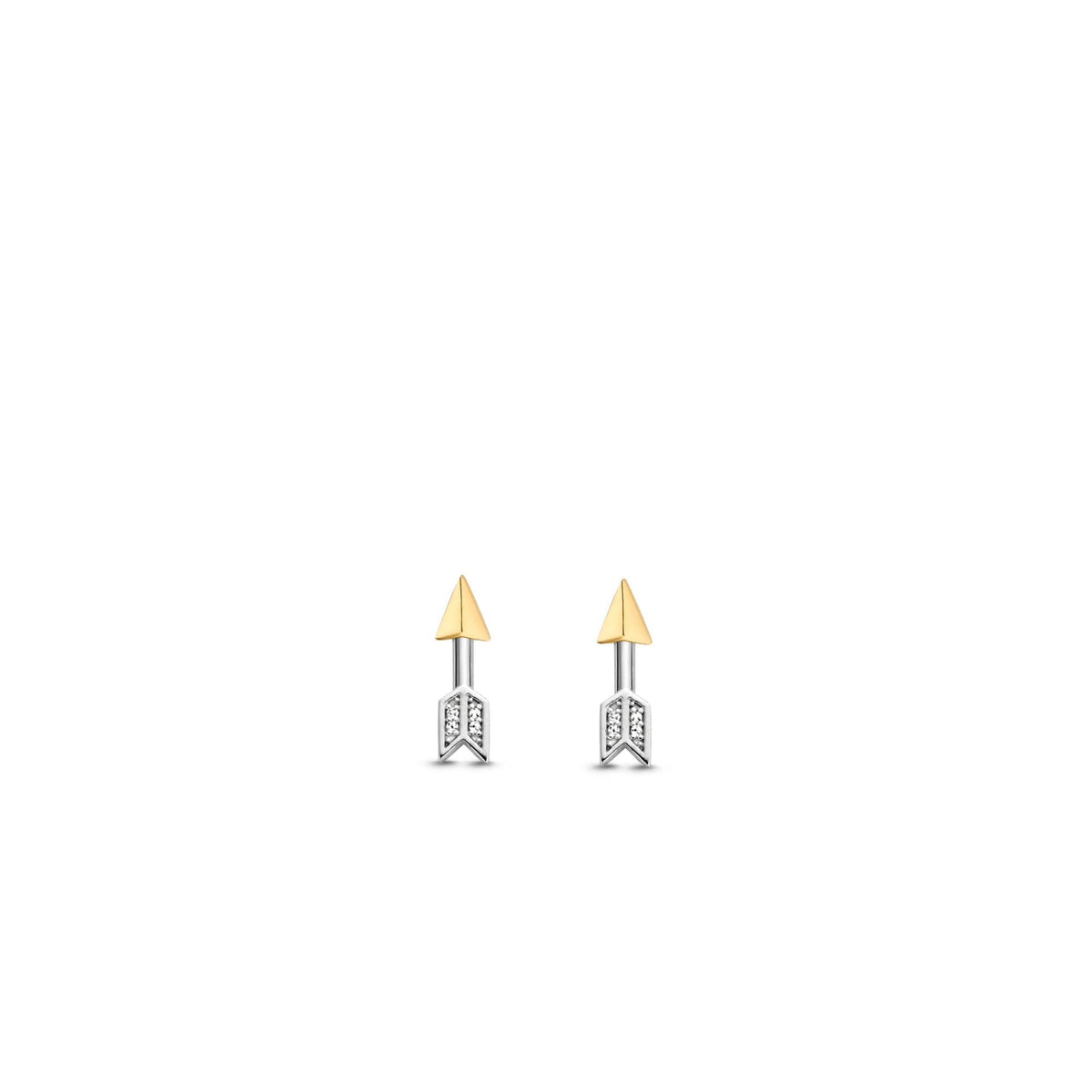Sterling Silver Cubic Zirconia Ladies Arrow Stud Earrings 7820ZY