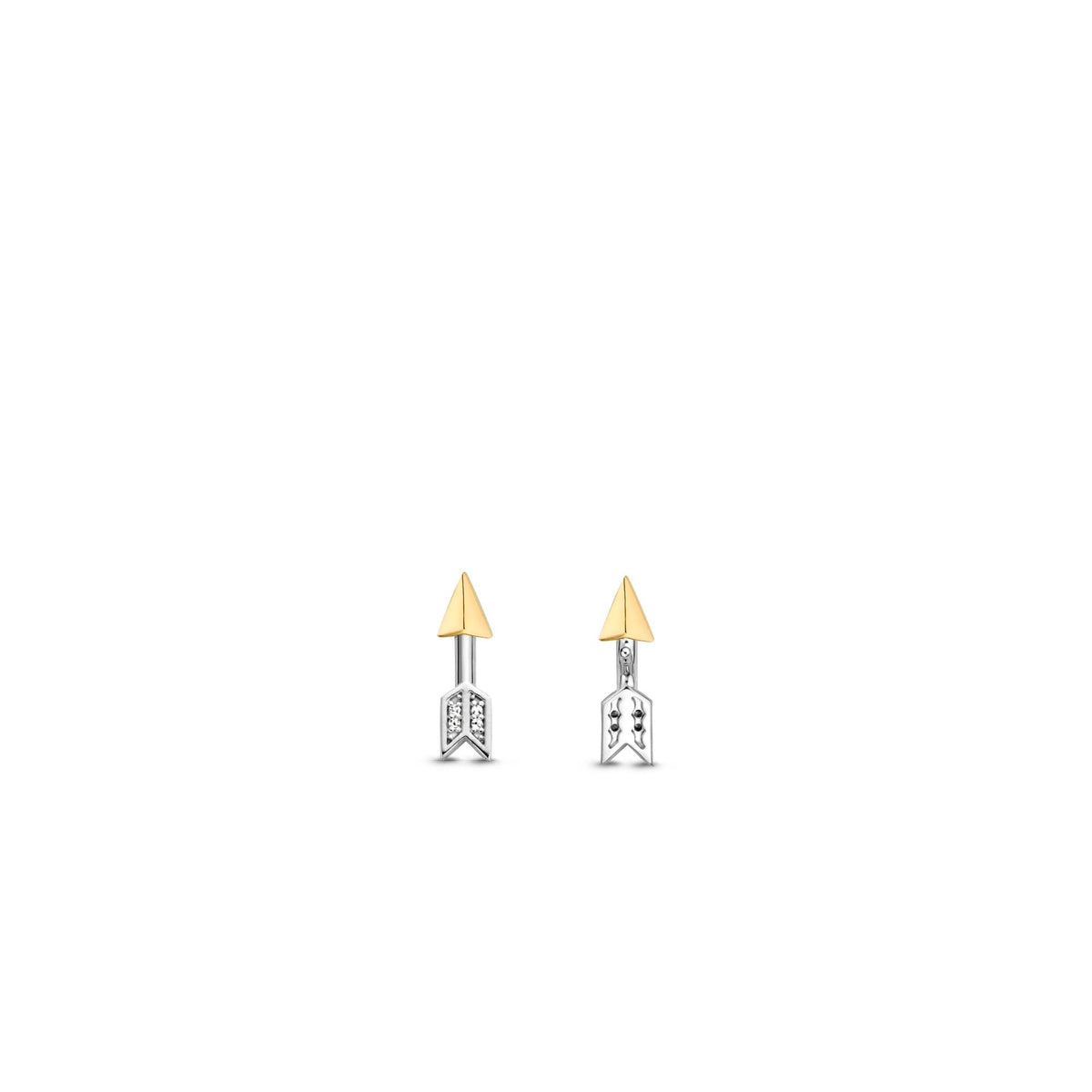 Sterling Silver Cubic Zirconia Ladies Arrow Stud Earrings 7820ZY