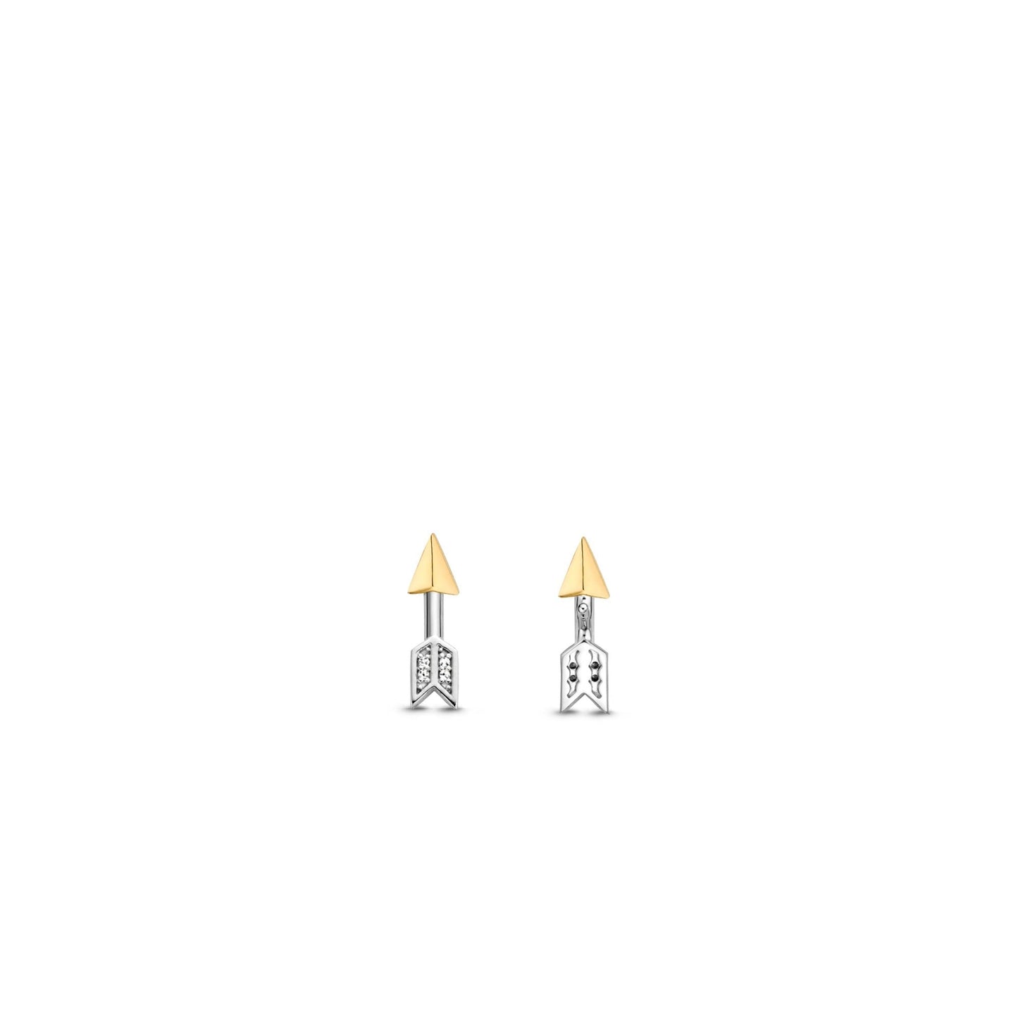 Sterling Silver Cubic Zirconia Ladies Arrow Stud Earrings 7820ZY