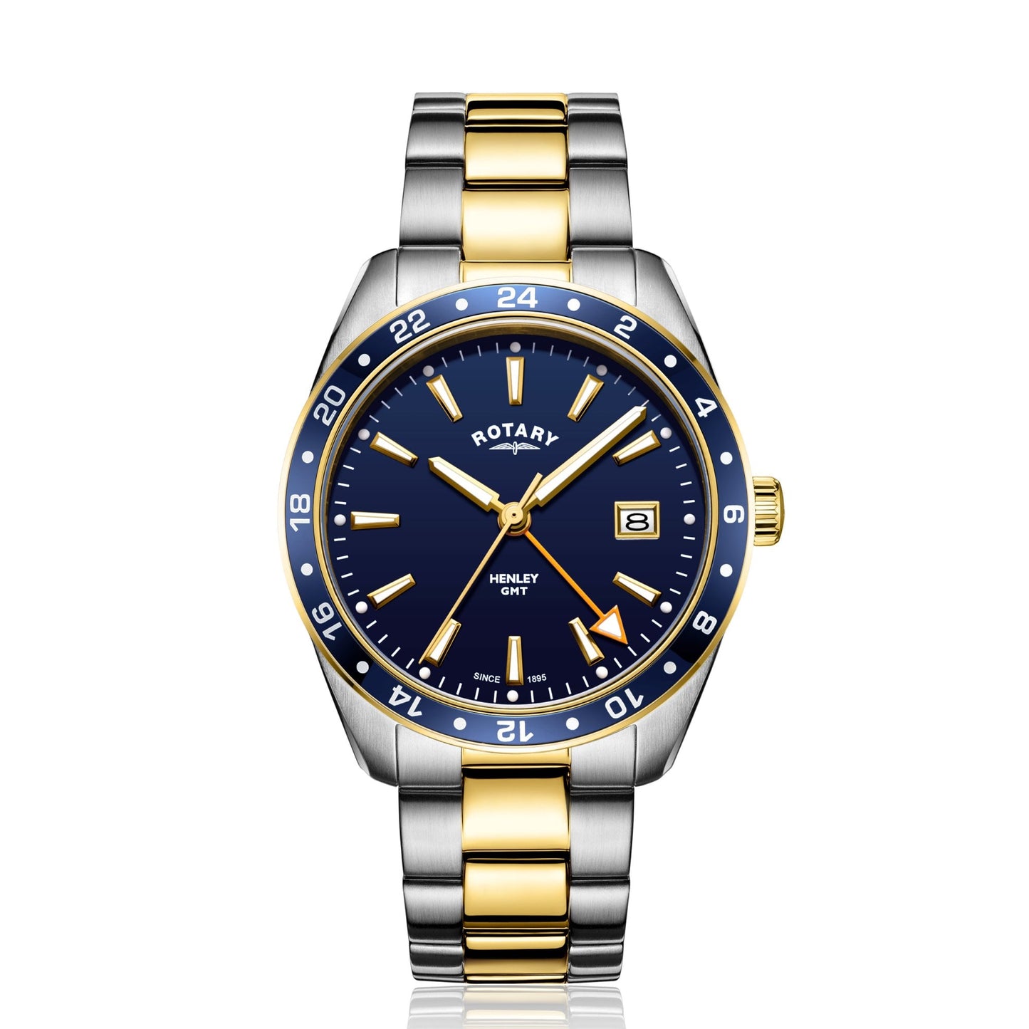 Gents Two Tone Steel Watch on Bracelet, Date Henley GB05296/05