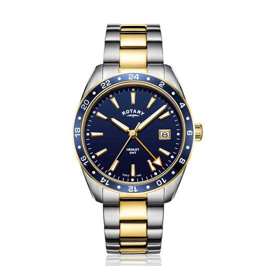 Gents Two Tone Steel Watch on Bracelet, Date Henley GB05296/05