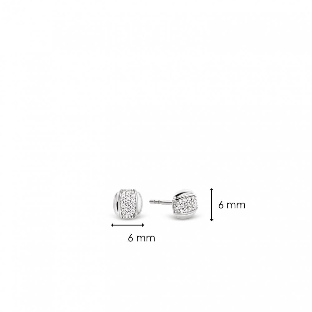 Sterling Silver Cubic Zirconia Ladies Stud Earrings 7799ZI