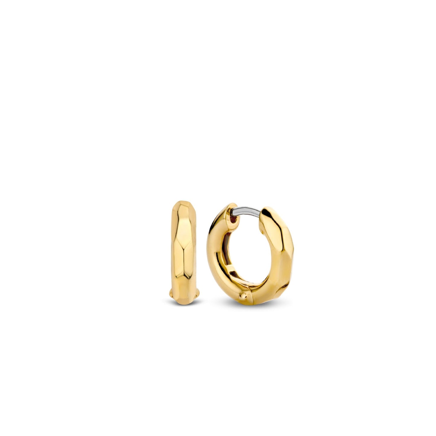 Sterling Silver Gold Finish Ladies Hoop Earrings 7823SY