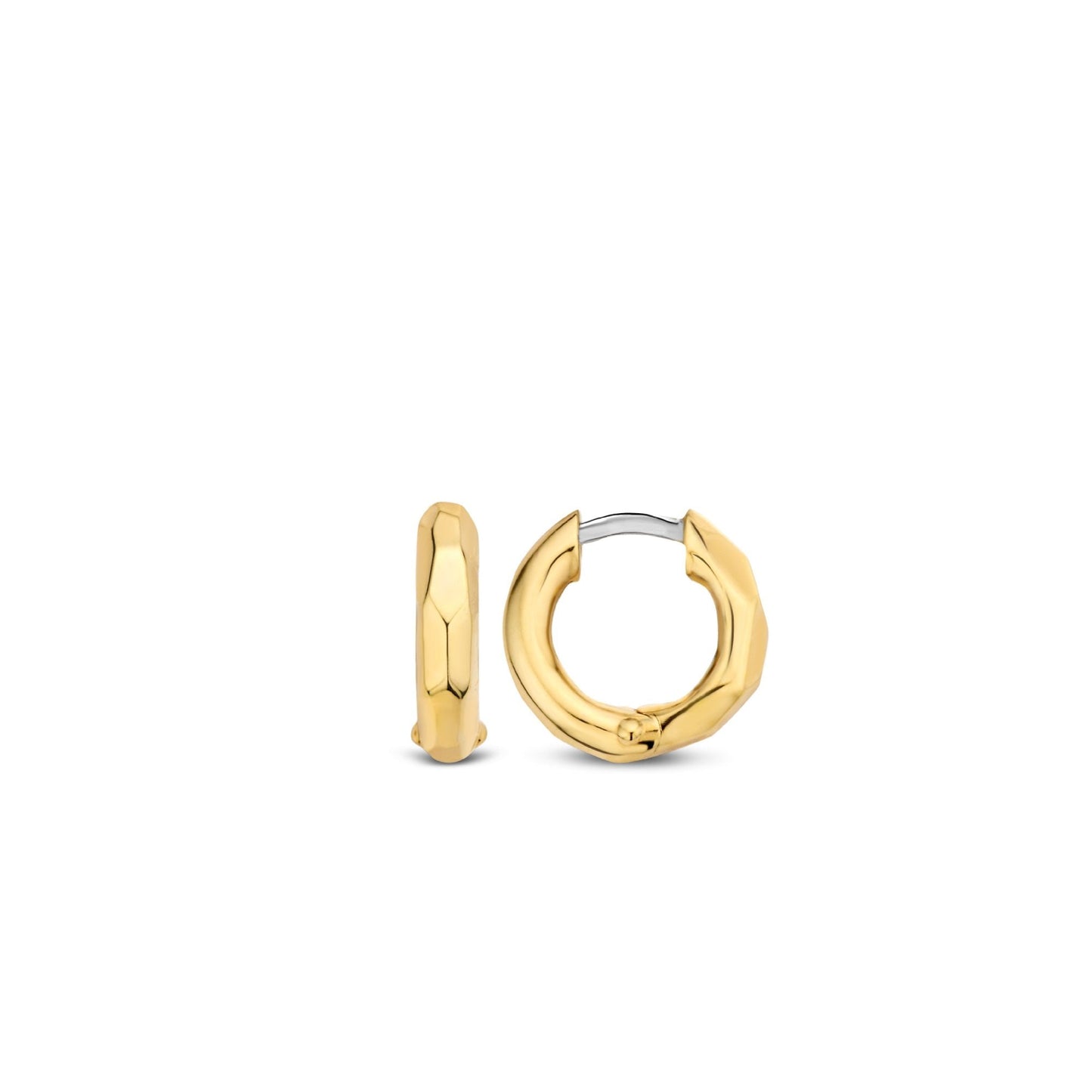 Sterling Silver Gold Finish Ladies Hoop Earrings 7823SY
