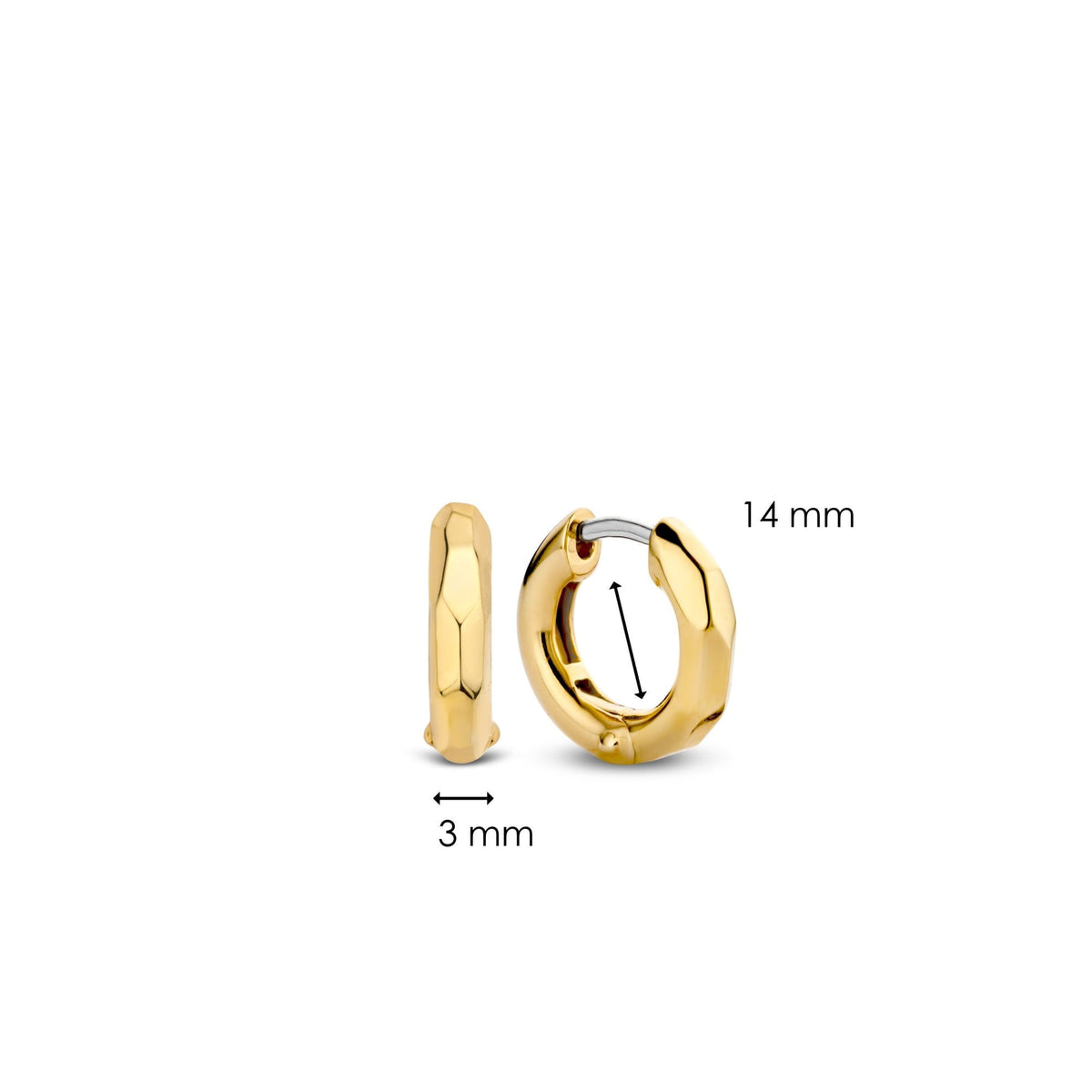 Sterling Silver Gold Finish Ladies Hoop Earrings 7823SY