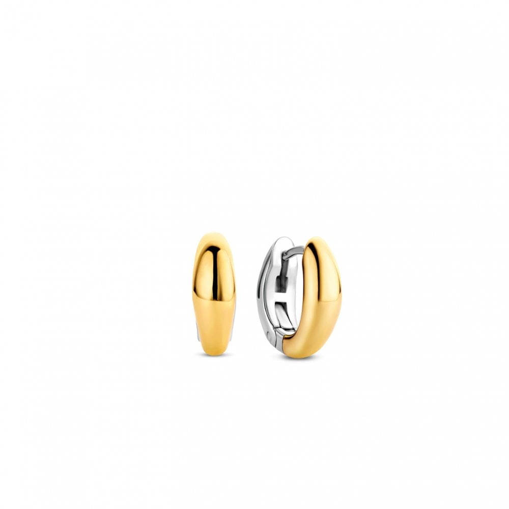 Sterling Silver Gold Finish Ladies Hoop Earrings 7804SY