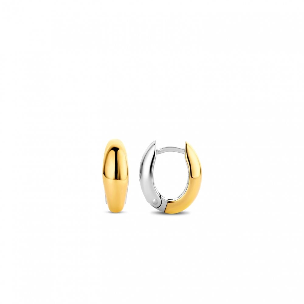 Sterling Silver Gold Finish Ladies Hoop Earrings 7804SY
