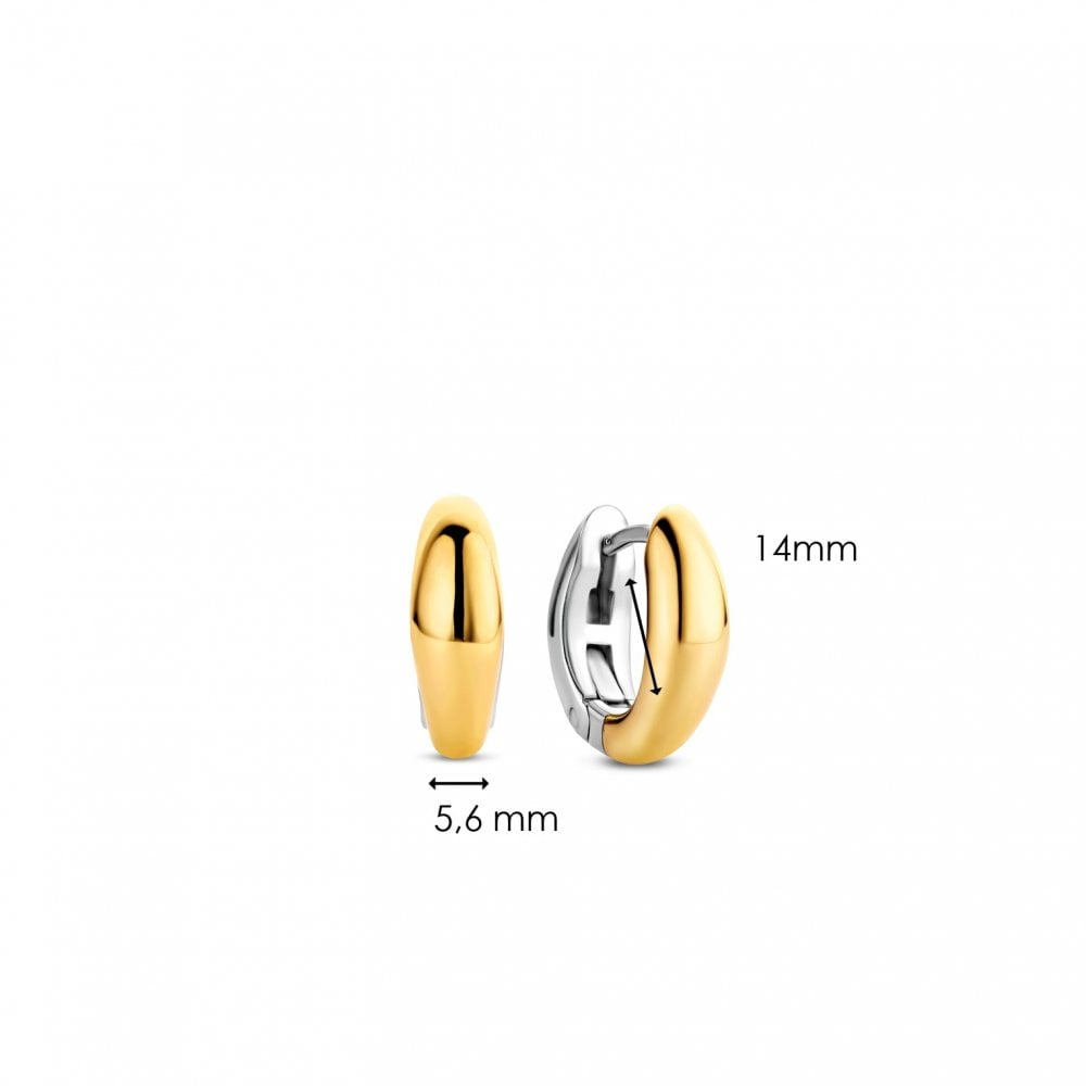 Sterling Silver Gold Finish Ladies Hoop Earrings 7804SY
