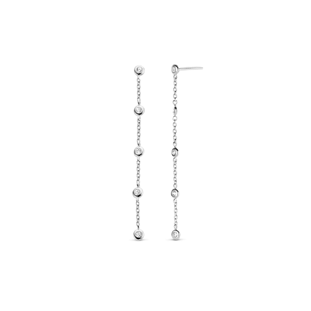 Sterling Silver Cubic Zirconia Ladies Drop Earrings 7869ZI