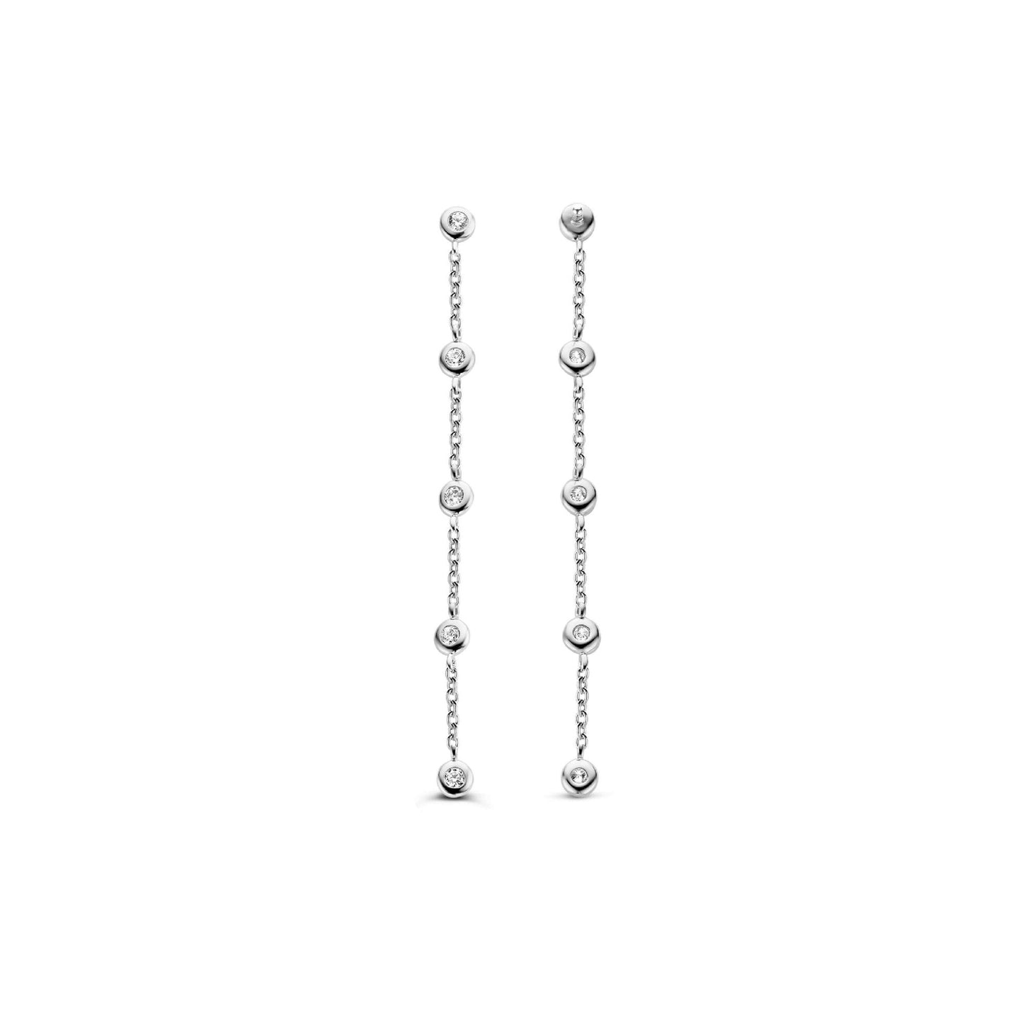 Sterling Silver Cubic Zirconia Ladies Drop Earrings 7869ZI