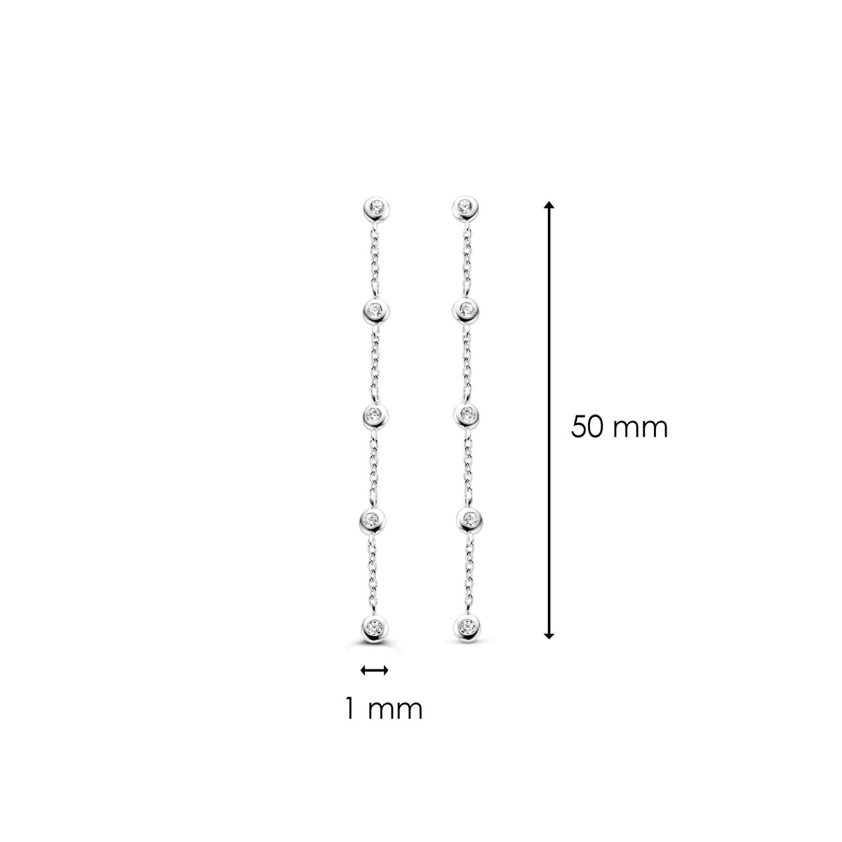 Sterling Silver Cubic Zirconia Ladies Drop Earrings 7869ZI