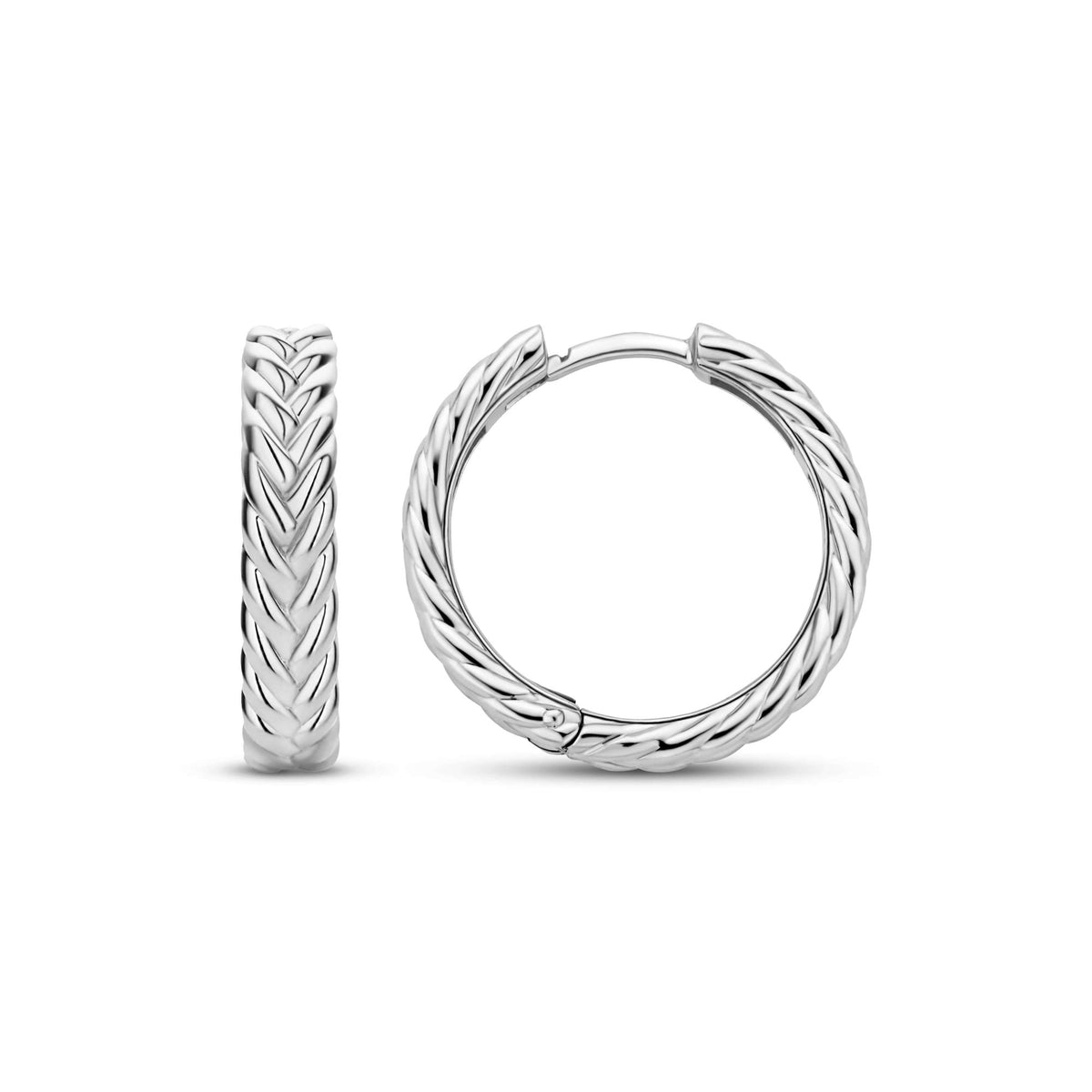 Sterling Silver Ladies Large Hoop Earrings 7883SI