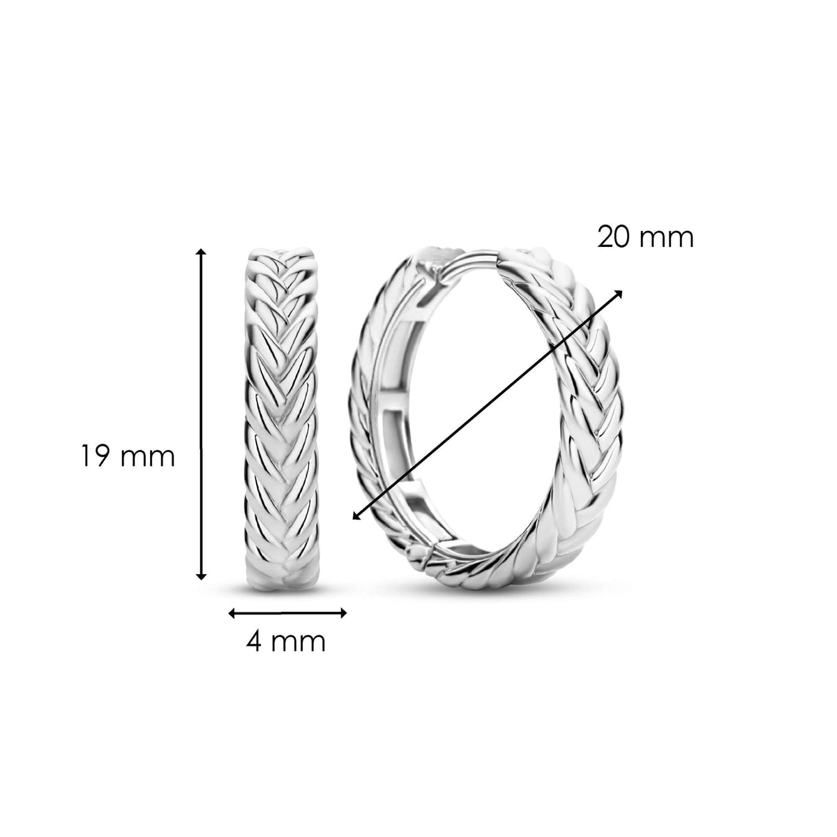 Sterling Silver Ladies Large Hoop Earrings 7883SI