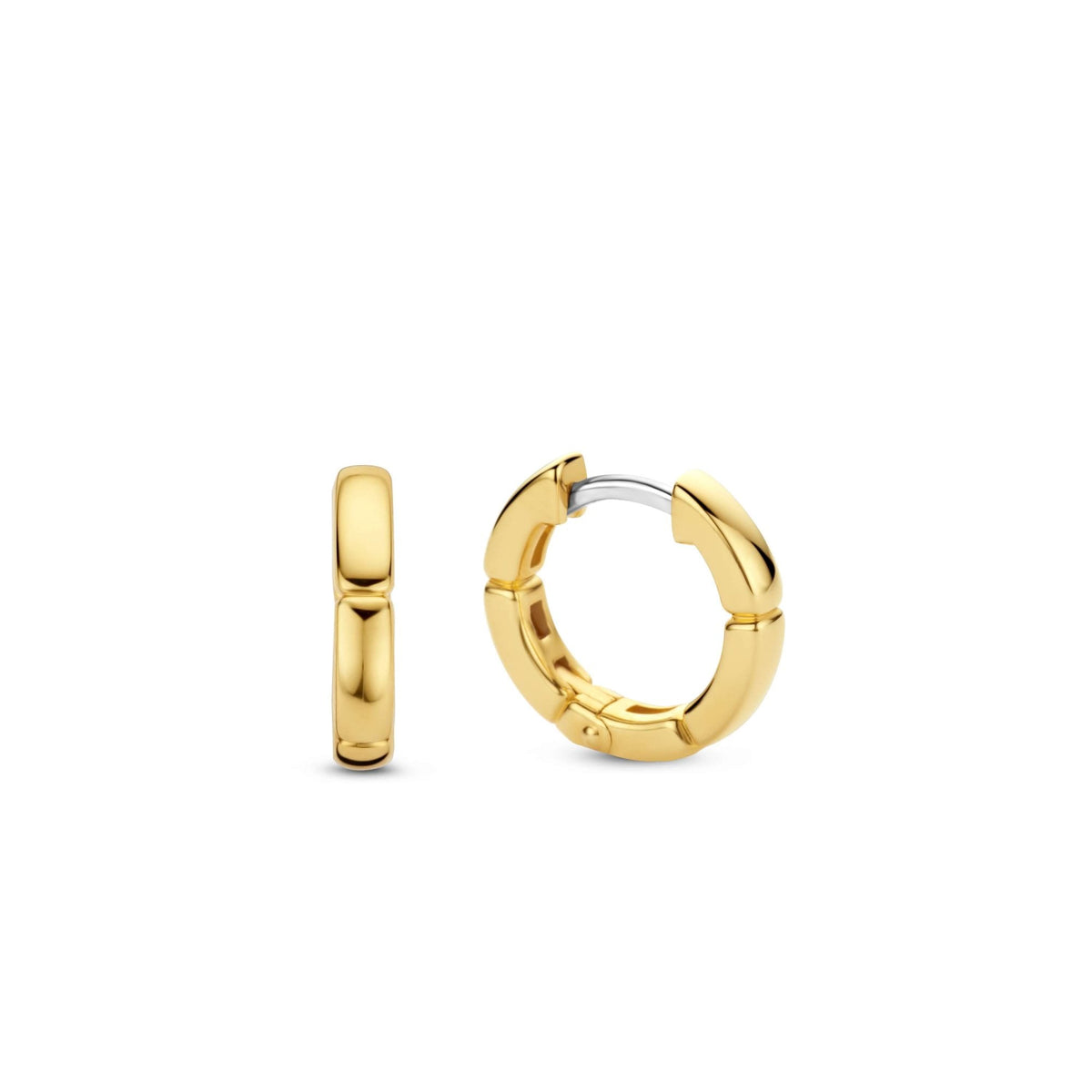 Sterling Silver Gold Finish Ladies Hoop Earrings 7889SY