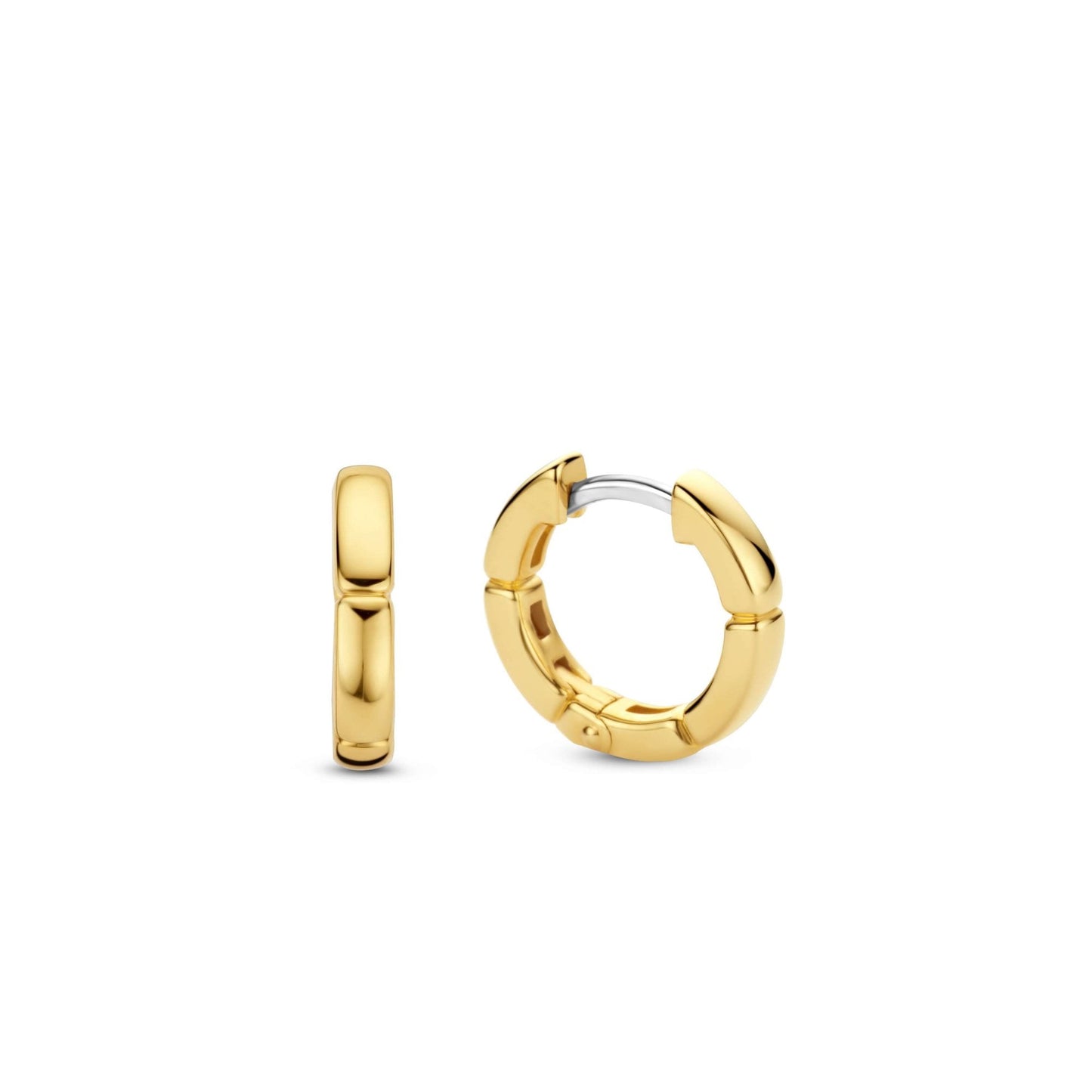 Sterling Silver Gold Finish Ladies Hoop Earrings 7889SY