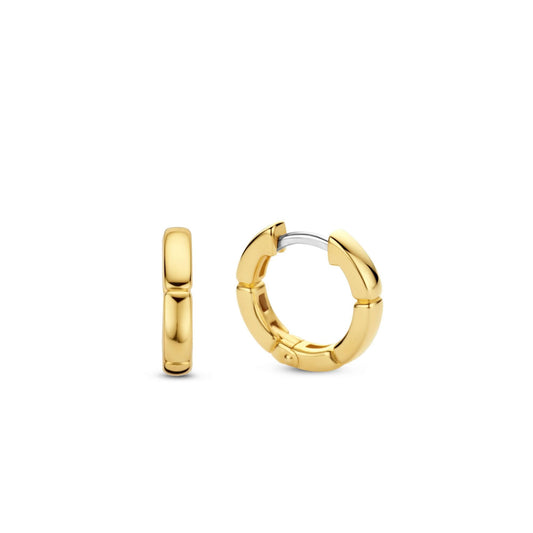 Sterling Silver Gold Finish Ladies Hoop Earrings 7889SY