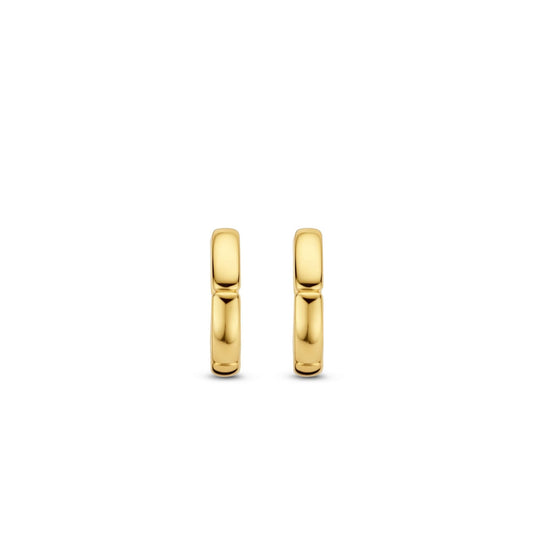 Sterling Silver Gold Finish Ladies Hoop Earrings 7889SY