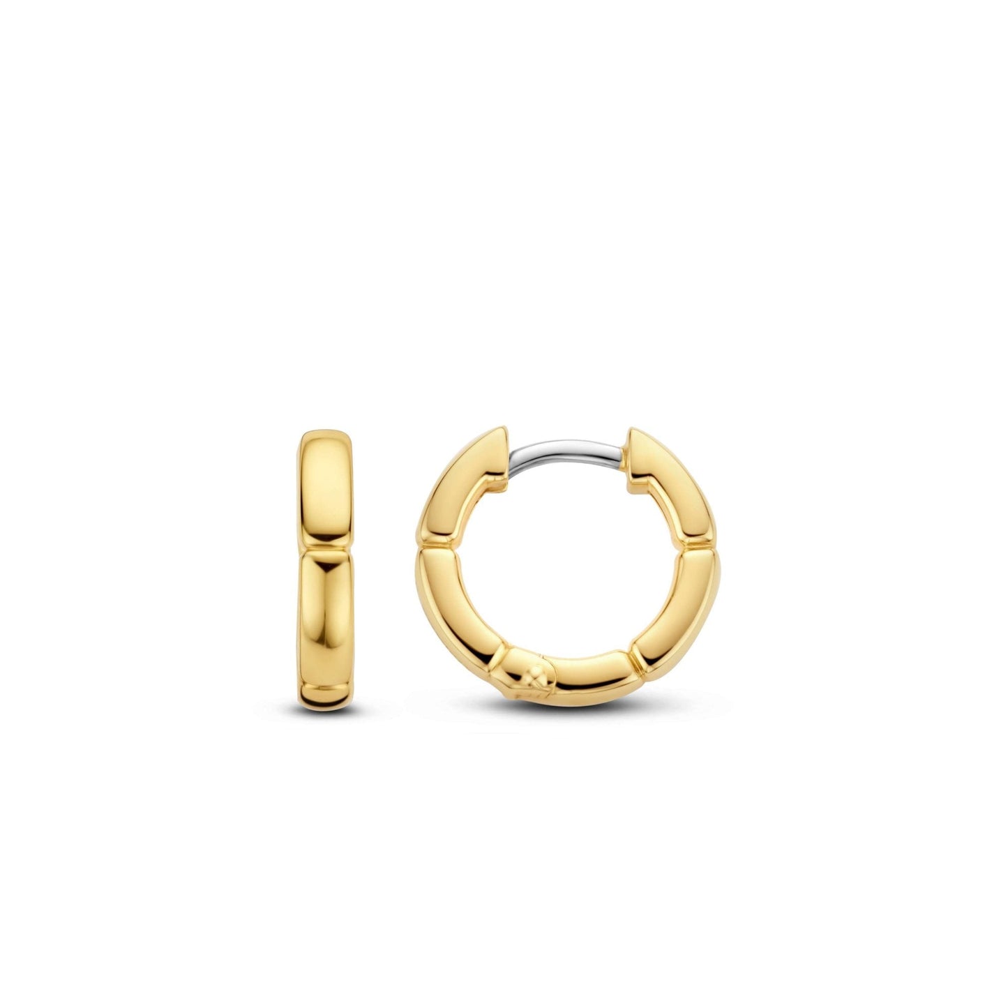 Sterling Silver Gold Finish Ladies Hoop Earrings 7889SY