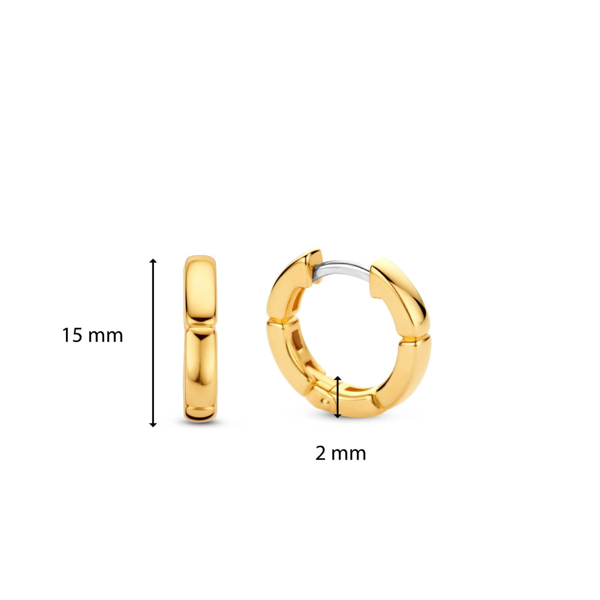Sterling Silver Gold Finish Ladies Hoop Earrings 7889SY